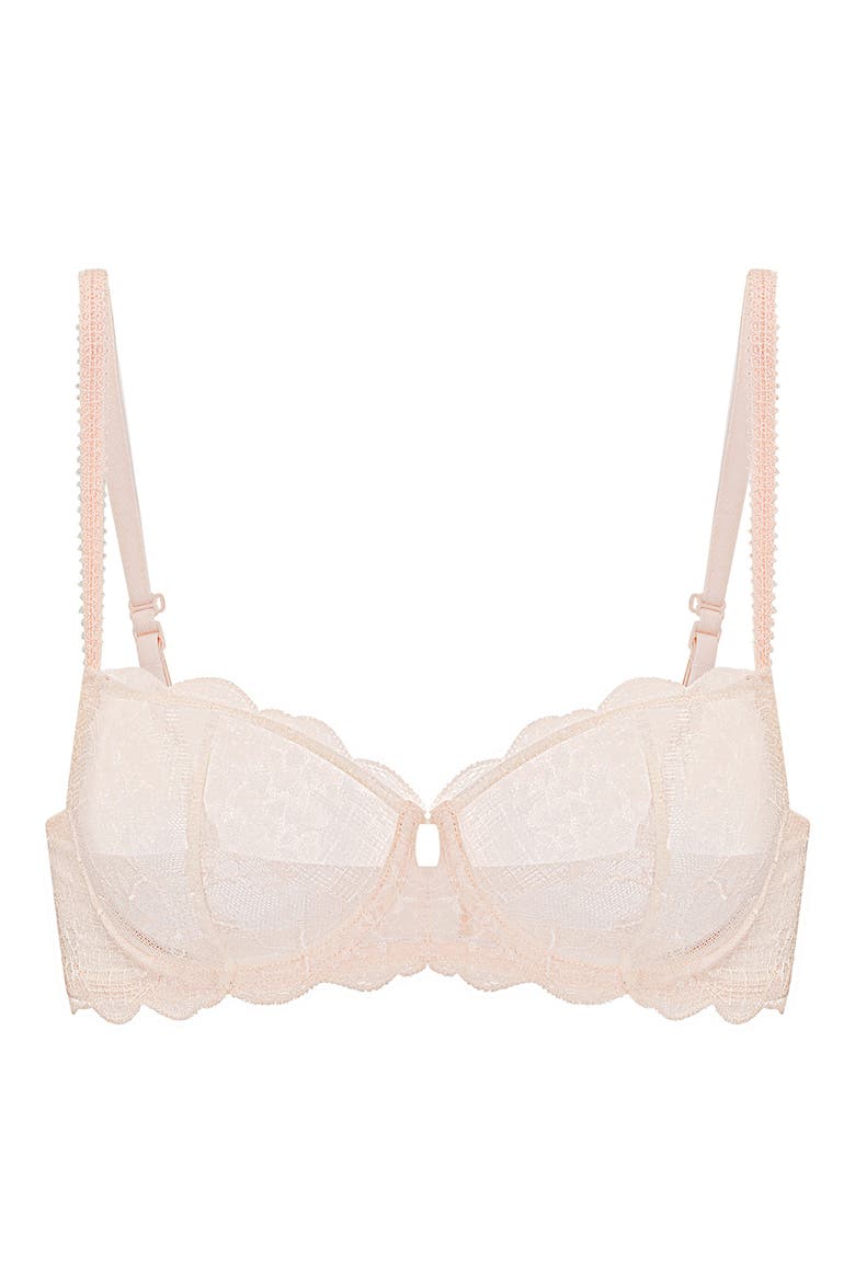 Reve Sheer Underwire Demi Cup Bra, Alternate, color, SAKURA PINK