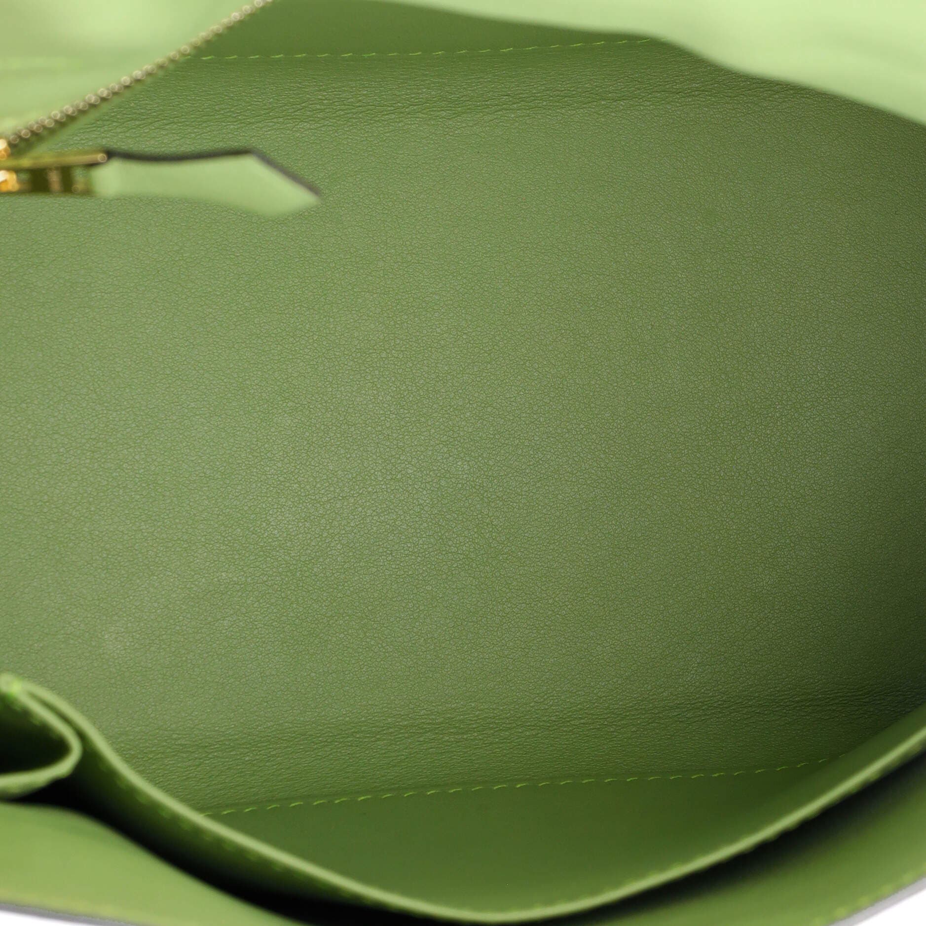 Pre-Owned Hermes Kelly Handbag Green Evercolor with Gold Hardware 25, Alternate, color, 