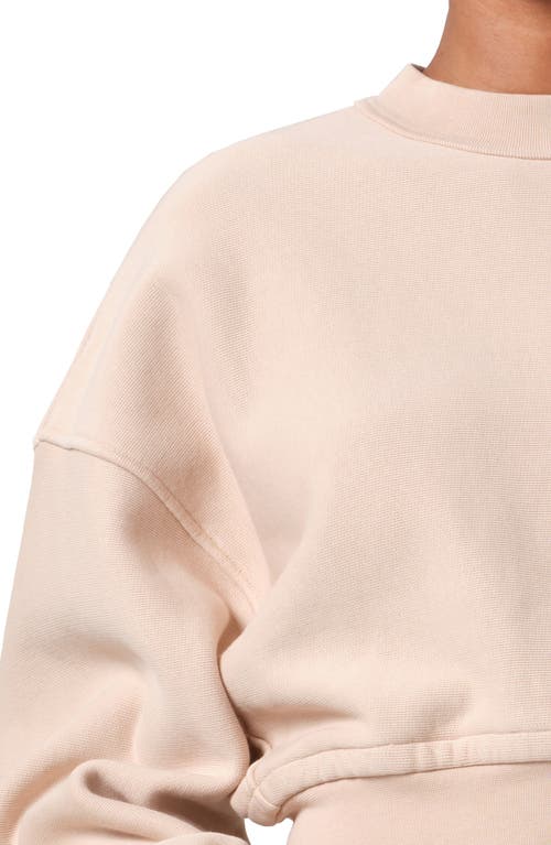 Agolde Kit Shrunken Crewneck Sweater In Wafer (dusty Nude Peach)