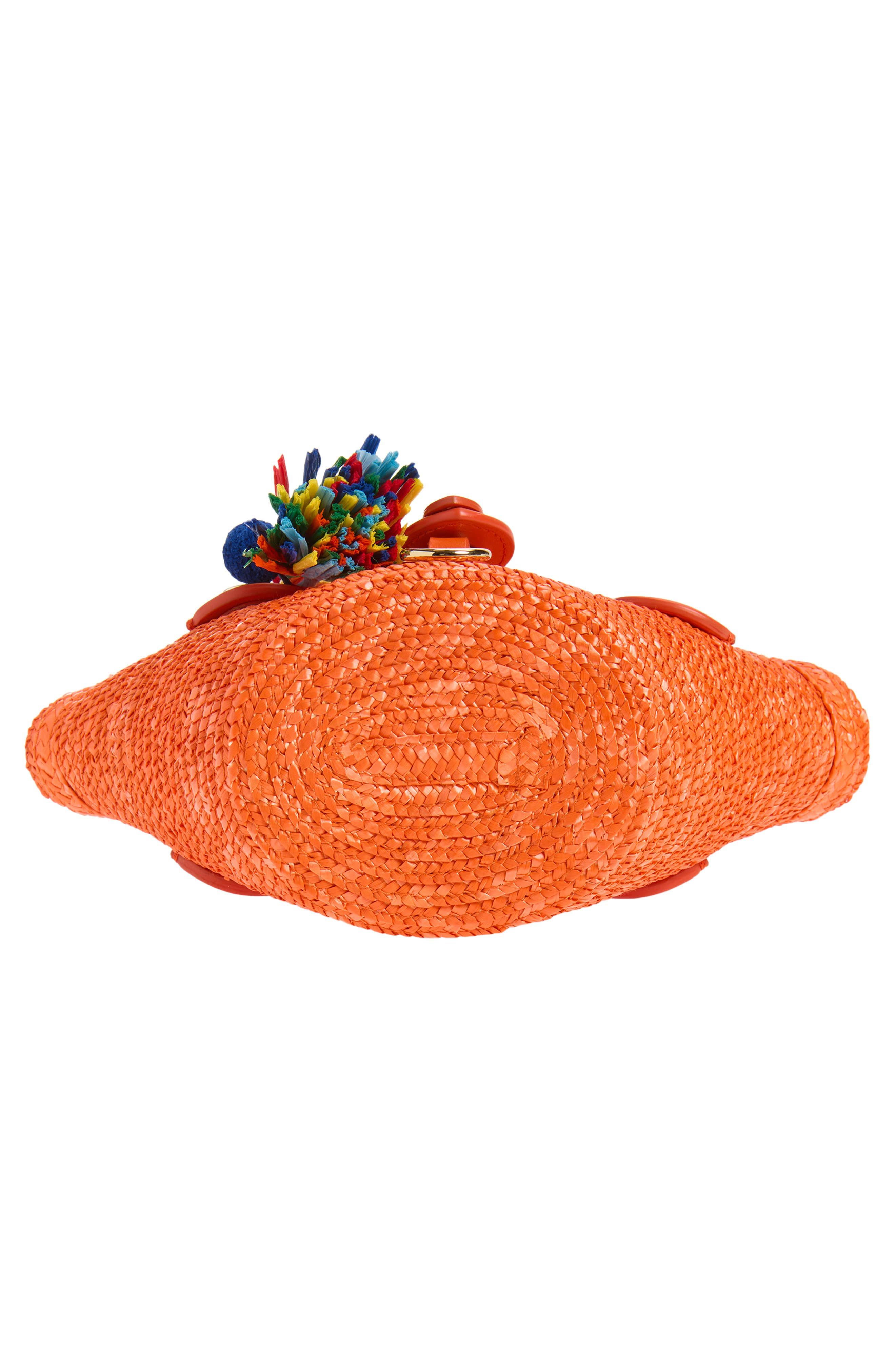 Dolce&Gabbana Coffa Capri Woven Straw Tote, Alternate, color, 8Z286 Arancio/ Orange