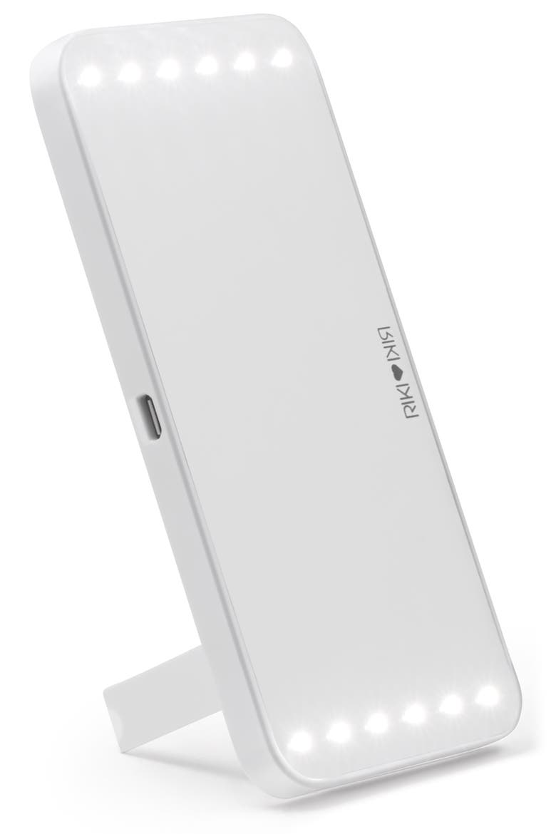 Riki Cutie Portable Lighted Mirror, Main, color, WHITE