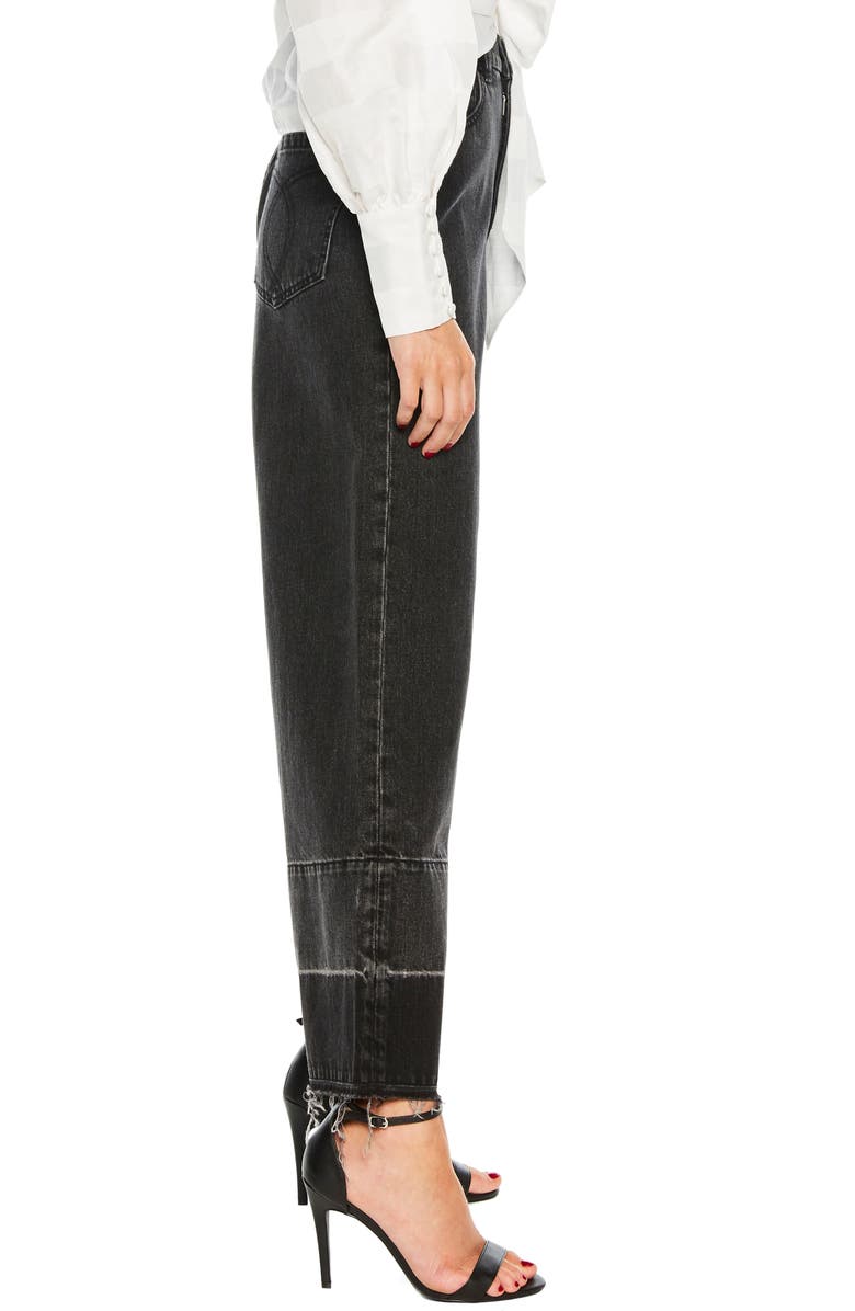 Bardot High Waist Release Hem Wide Leg Jeans, Alternate, color, 