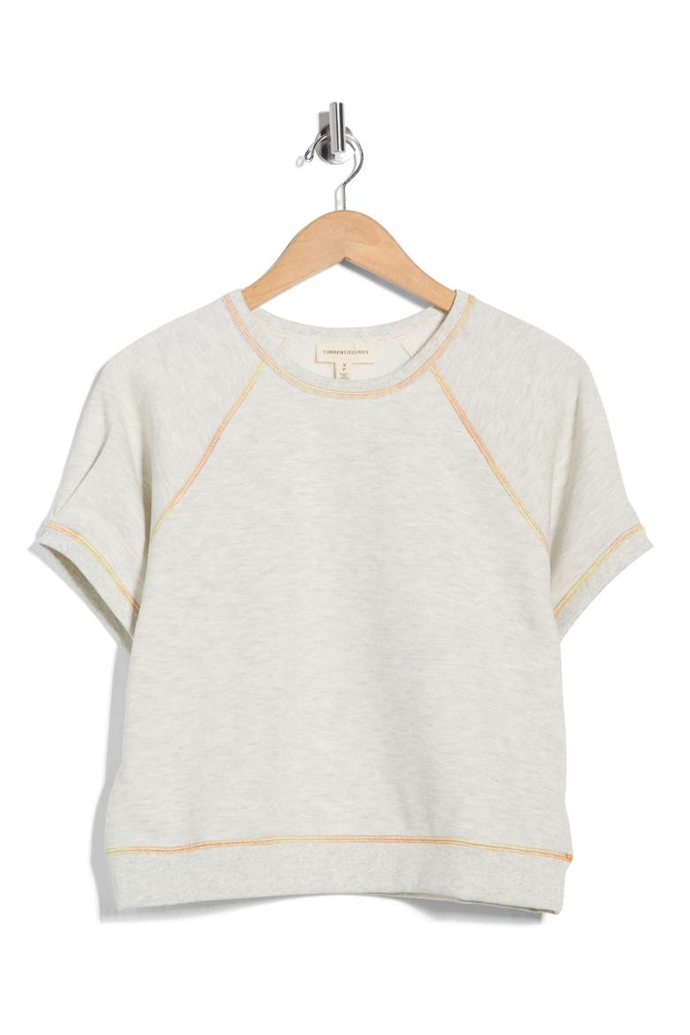 Topstitch Crewneck Shirt, Alternate, color, OATMEAL HEATHER