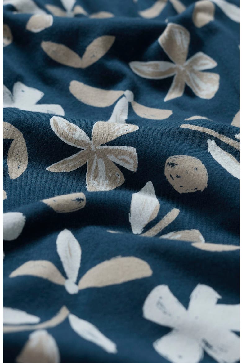 April Floral Stretch Organic Cotton Midi Dress, Alternate, color, ORGANIC SHAPES DARK LUGGER