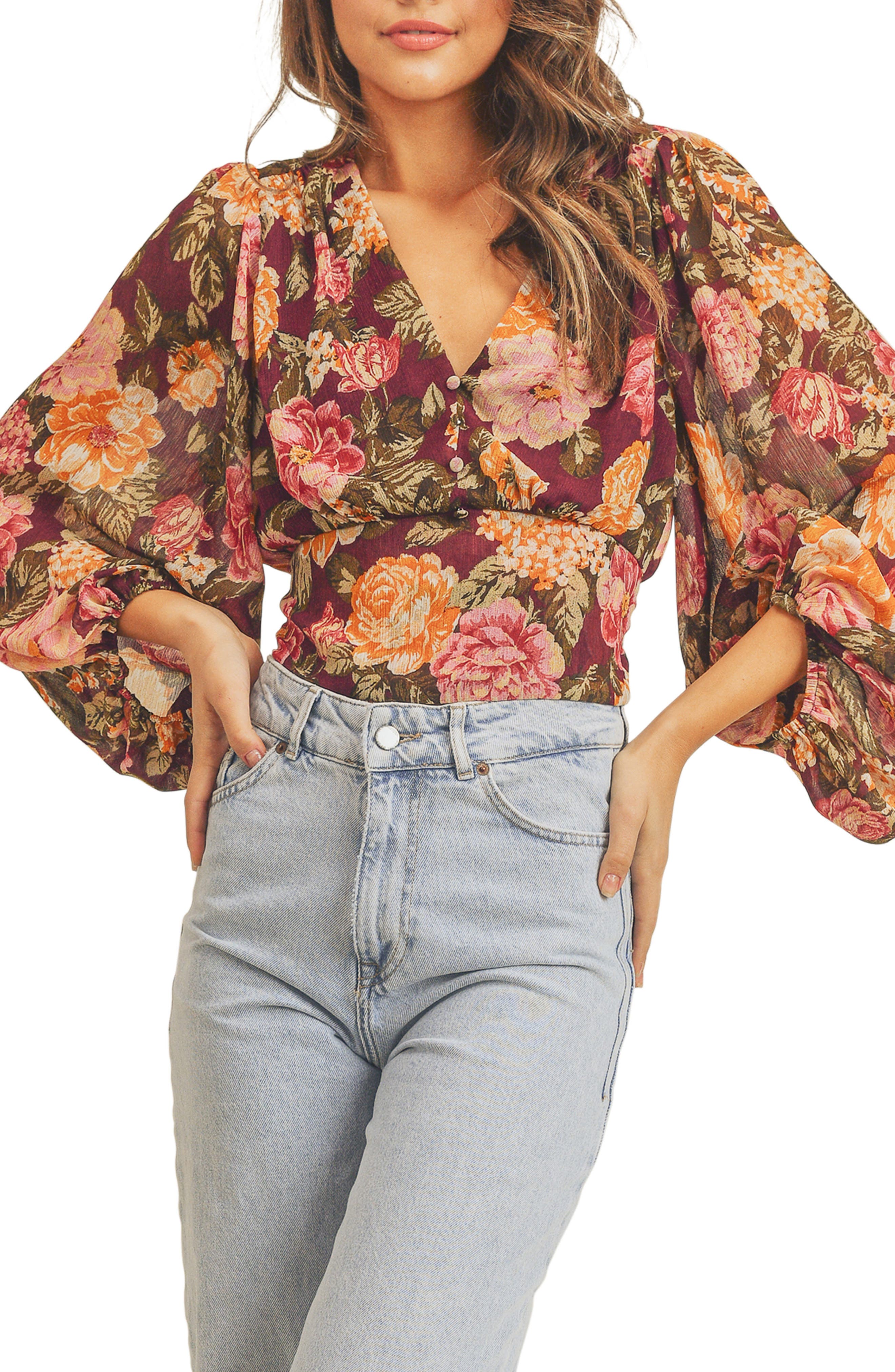 Lush Floral Print Blouse (Women) | Nordstromrack