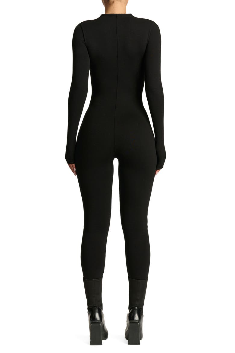 Quarter Zip Jumpsuit, Alternate, color, BLACK