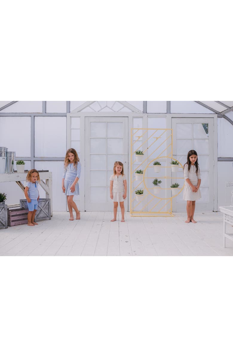 Manière Kids' Stripe Long Sleeve Zip Top, Alternate, color, Grey