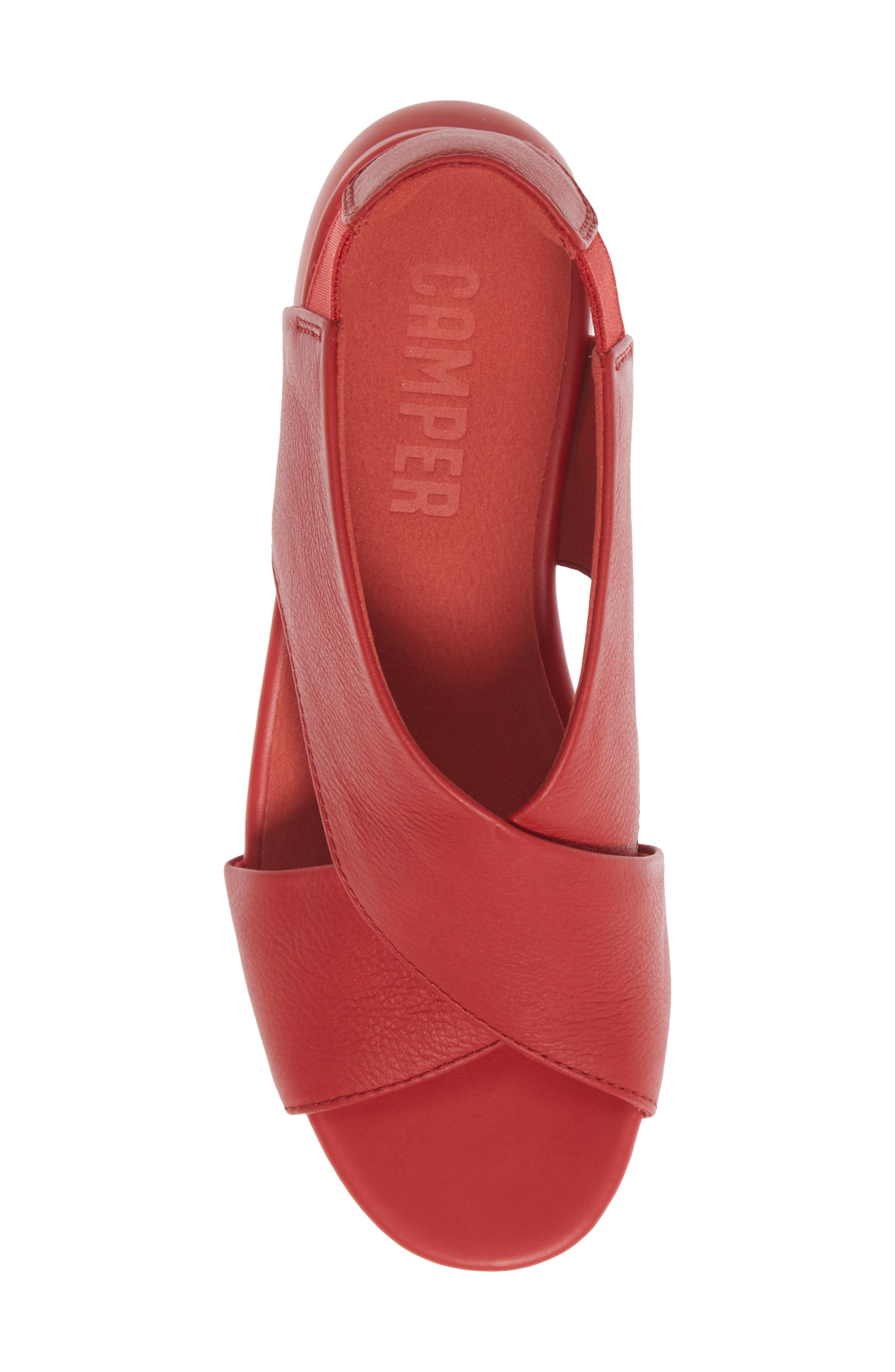 Balloon Slingback Wedge Sandal, Alternate, color, NEW RED LEATHER