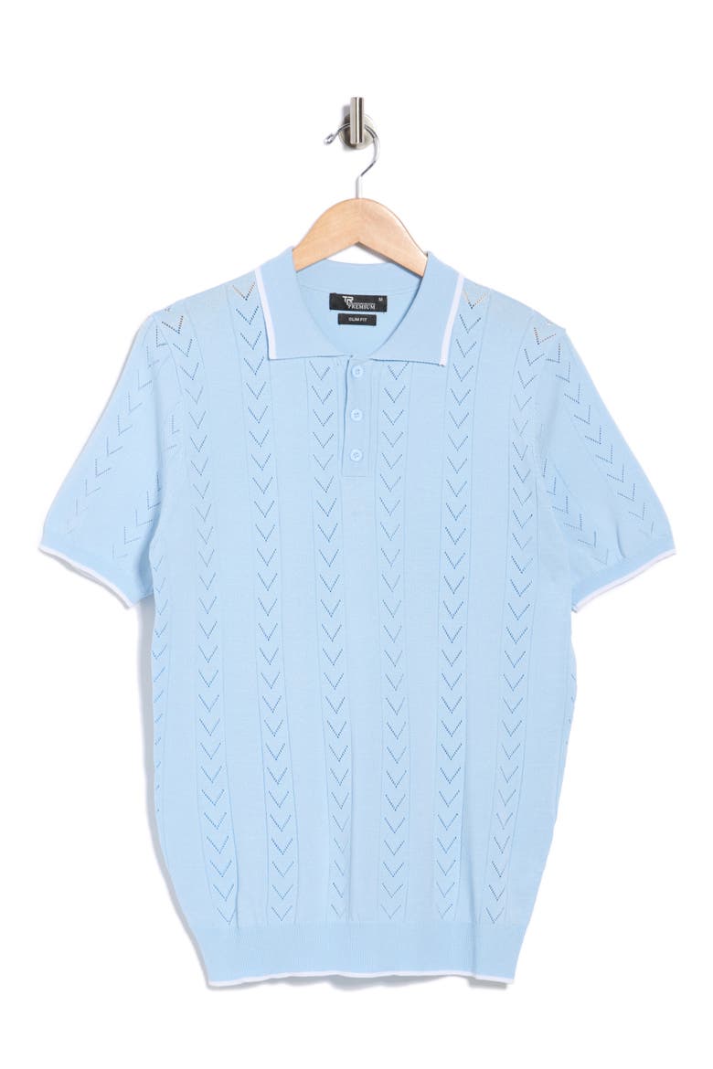 Slim Fit Polo Sweater, Alternate, color, SKY