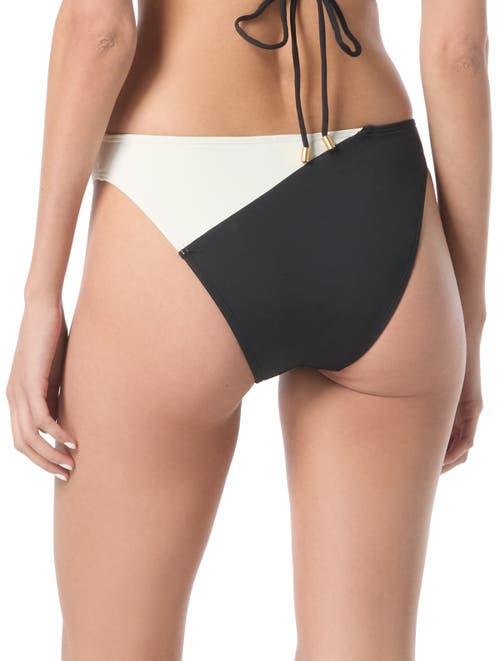 Vince Camuto Color Block High Cut Bikini Bottom In Multi