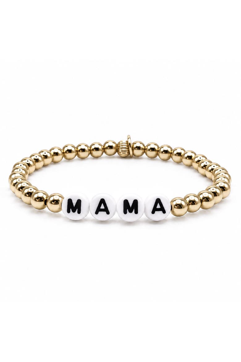 Mama Gold Filled Beaded Bracelet, Main, color, Gold