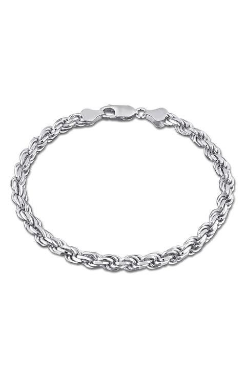 Diamond Cut Rope Chain Bracelet