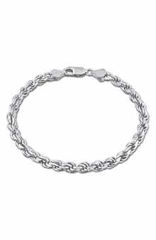 DELMAR Diamond Cut Rope Chain Bracelet