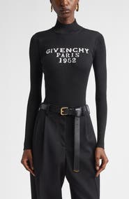 Givenchy Logo Rib High Neck Bodysuit