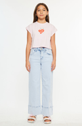 KanCan Kassie Kids High Rise Crop Wide Leg Jeans