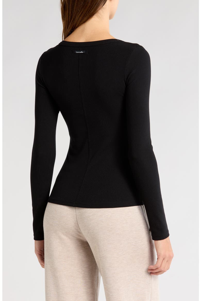 Cloud Retreat Rib Long Sleeve Top, Alternate, color, BLACK