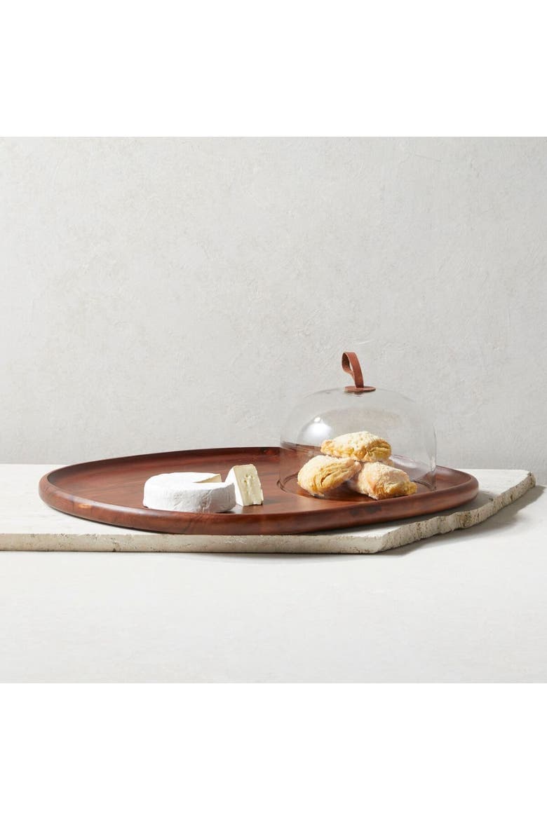 Talo Acacia Cheese Cloche, Walnut, Alternate, color, Walnut
