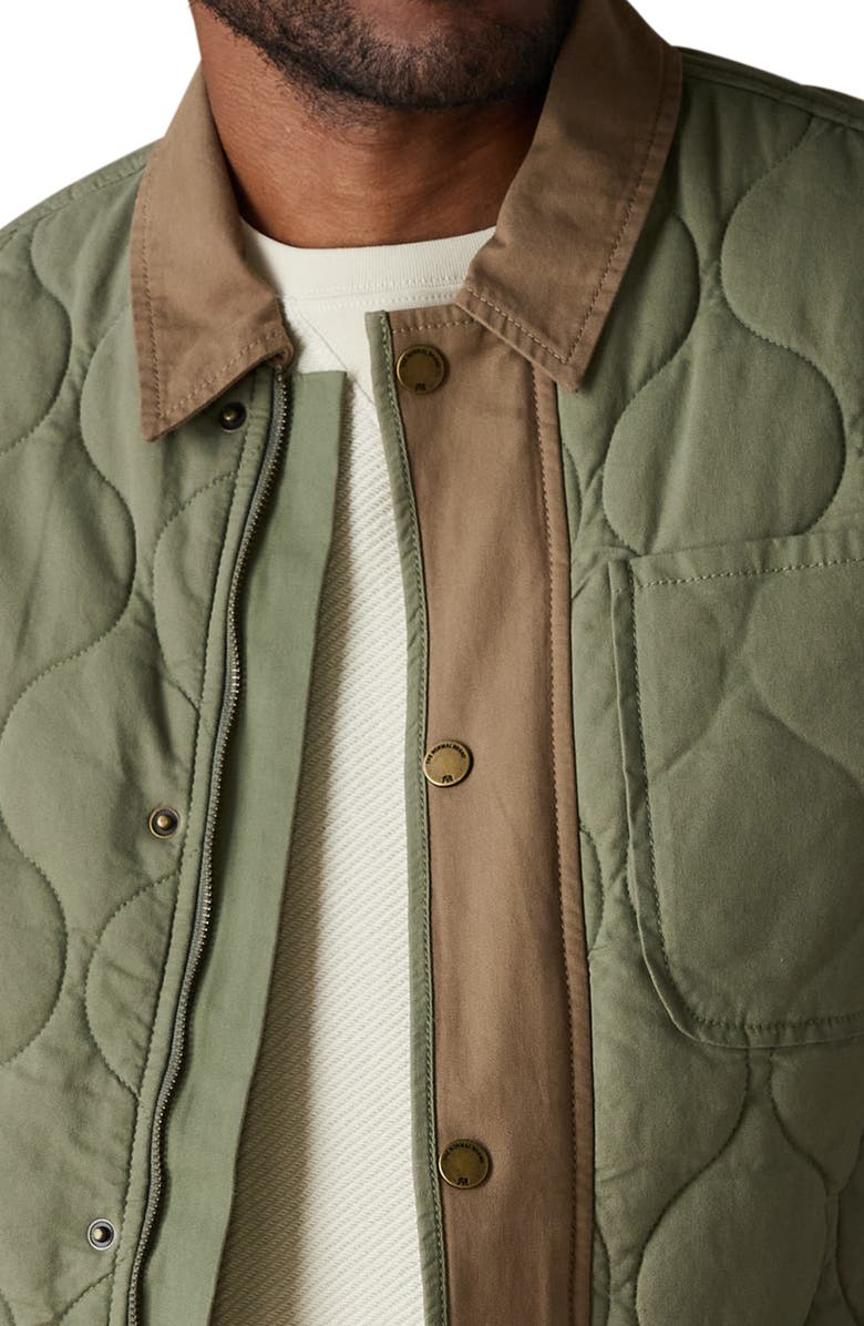The Normal Brand James Quilted Canvas Liner Jacket, Alternate, color, Moss/ Cedar