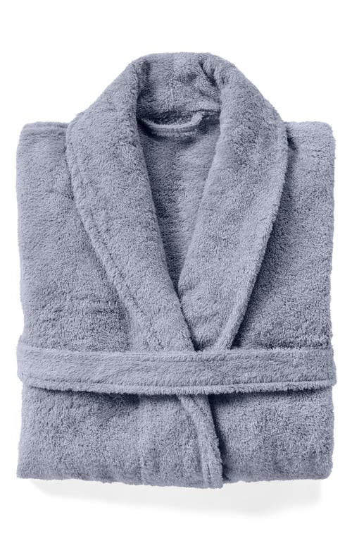 Coyuchi Gender Inclusive Cloud Loom™ Organic Cotton Robe In Steel Blue