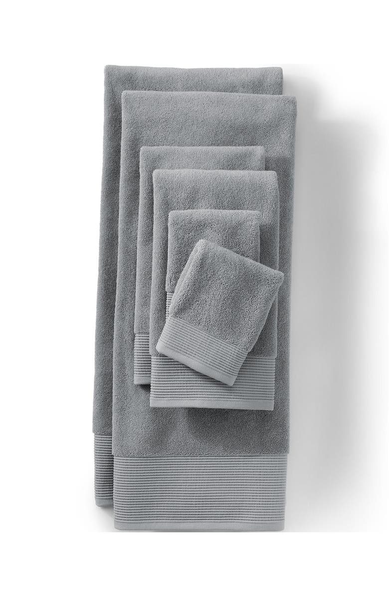 Lands' End Turkish Luxe 2-Piece Washcloth Set, Main, color, Ultimate Gray
