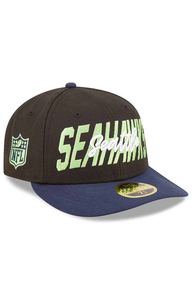 New Era Men's New Era Black/Navy Seattle Seahawks 2022 NFL Draft Low Profile 59FIFTY Fitted Hat, Alternate, color, Black