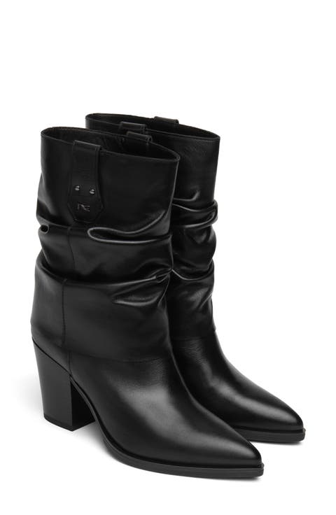 Slouchy Leather Western Boot