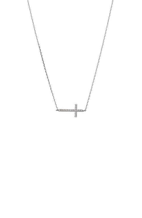 Bearfruit Jewelry Sterling Silver 18k Gold Plated Horizontal Cross Necklace Holiday Gift Idea In Metallic