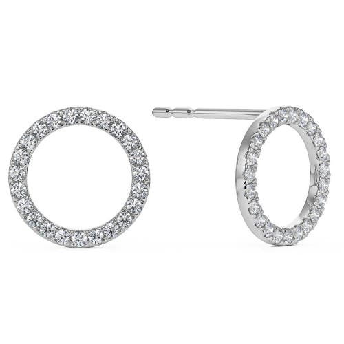 Bliss Diamond 1/4ct Circle Diamond Earrings In 10k White Gold