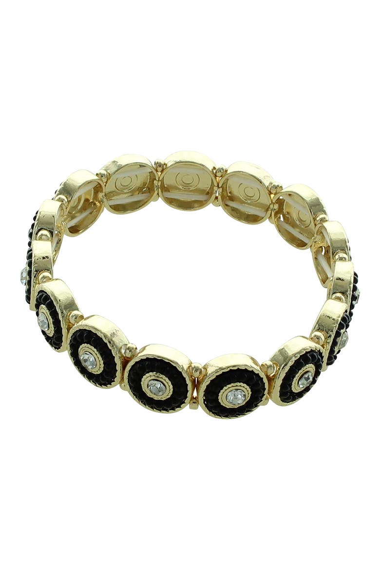 Full Circle Stretch Bracelet, Main, color, GOLD/ BLACK/ CLEAR