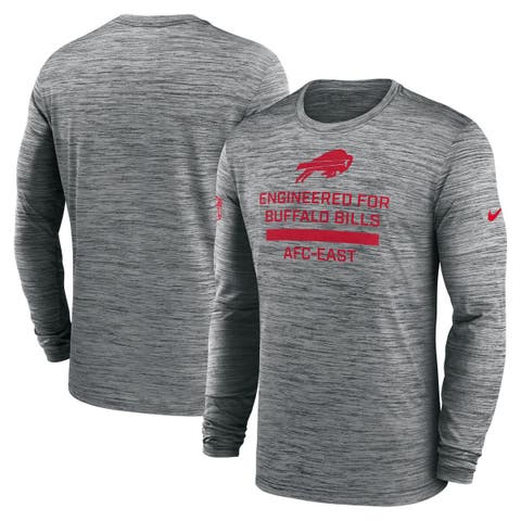 Men's Nike Gray Buffalo Bills Sideline Velocity Performance Long Sleeve T-Shirt