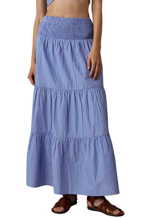 Coastal Tiered Poplin Maxi Skirt