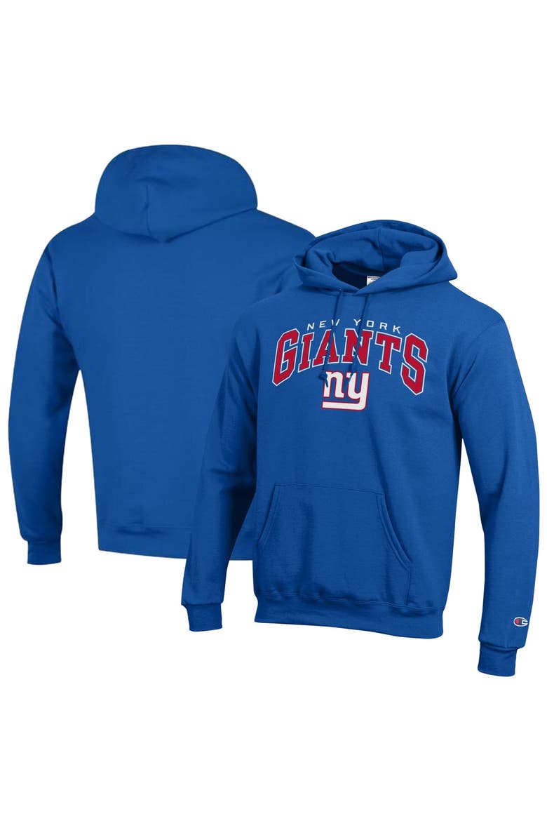 Men's Champion Royal New York Giants Powerblend Arch over Logo Hoodie, Main, color, Royal