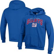 Champion Men's Champion Royal New York Giants Powerblend Arch over Logo Hoodie