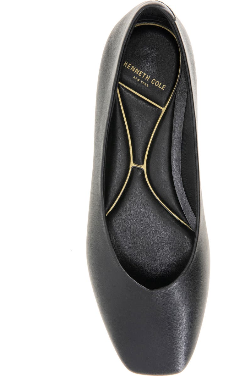 Kenneth Cole Johanna Square Toe Flat, Alternate, color, Black Leather