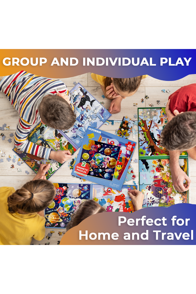 Magnetic Jigsaw Puzzle Set - 2x48 Piece, Alternate, color, Space