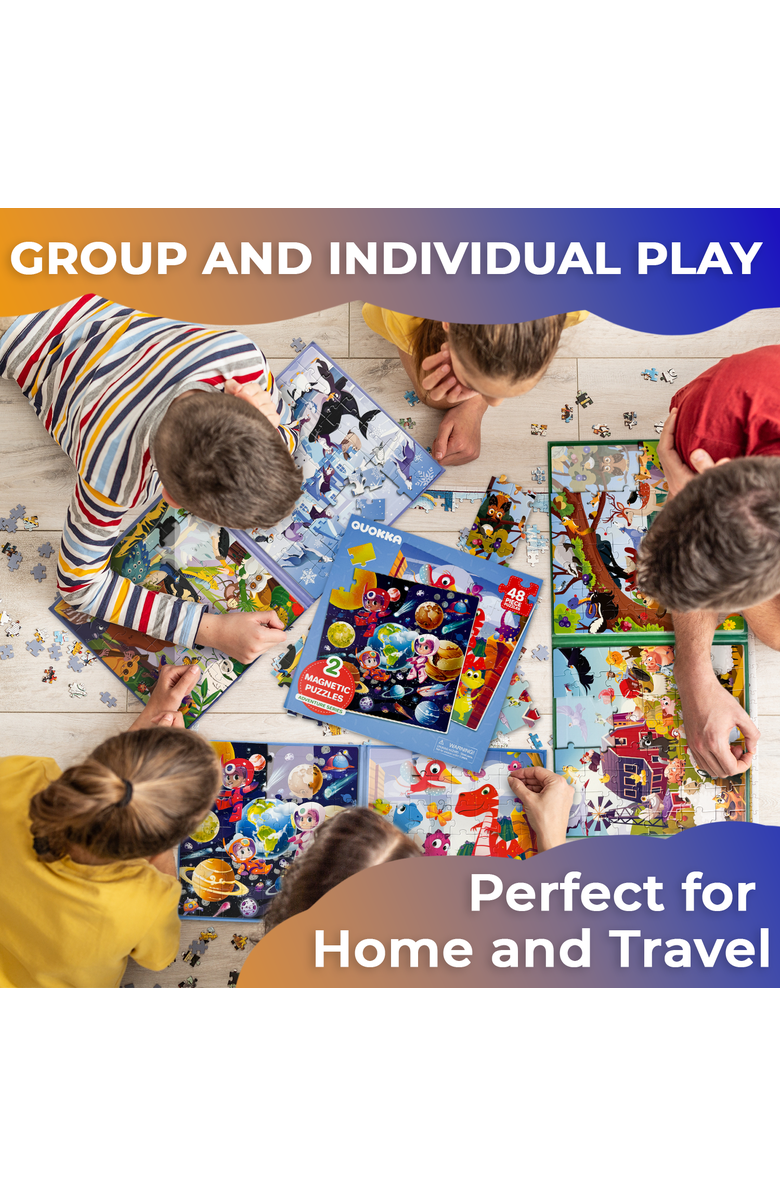 Quokka Magnetic Travel Puzzle Set - 2x48 Piece Jigsaw Puzzles, Alternate, color, Space