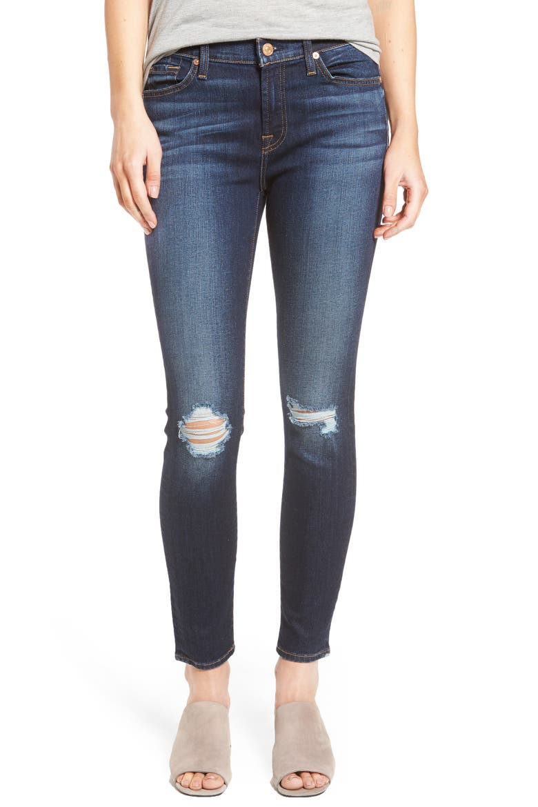7 For All Mankind® b(air) Ankle Skinny Jeans, Main, color, DARK PARADISE