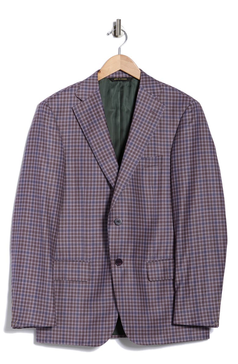 Heritage Gold Purple Check Super 130s Wool Suit Sport Coat, Main, color, Lilac