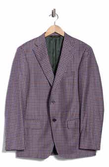 Heritage Gold Purple Check Super 130s Wool Suit Sport Coat