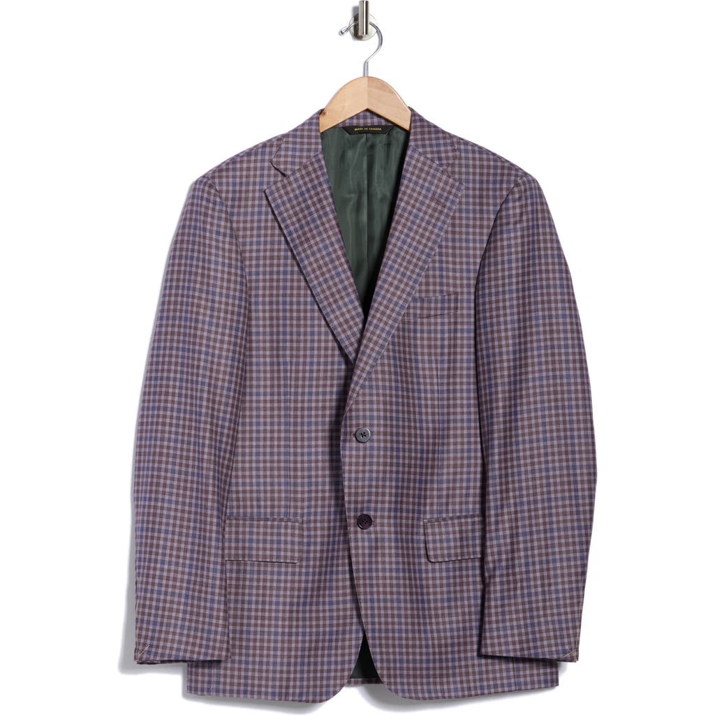Heritage Gold Purple Check Super 130s Wool Suit Sport Coat In Purple