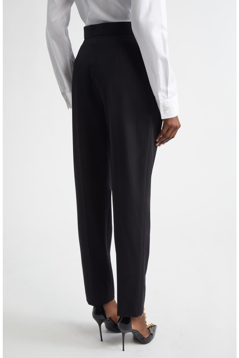 Tailored High Waist Wool Grain de Poudre Pants, Alternate, color, BLACK