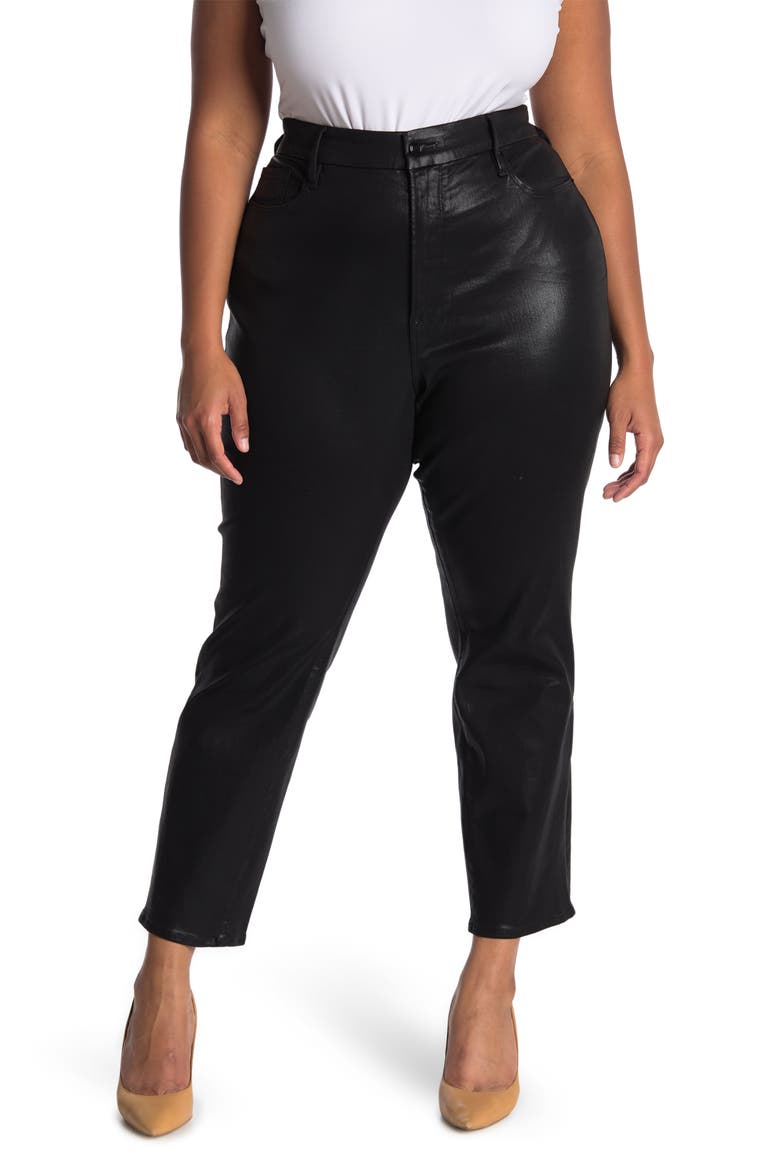 Good Straight Coated Jeans, Alternate, color, BLACK103