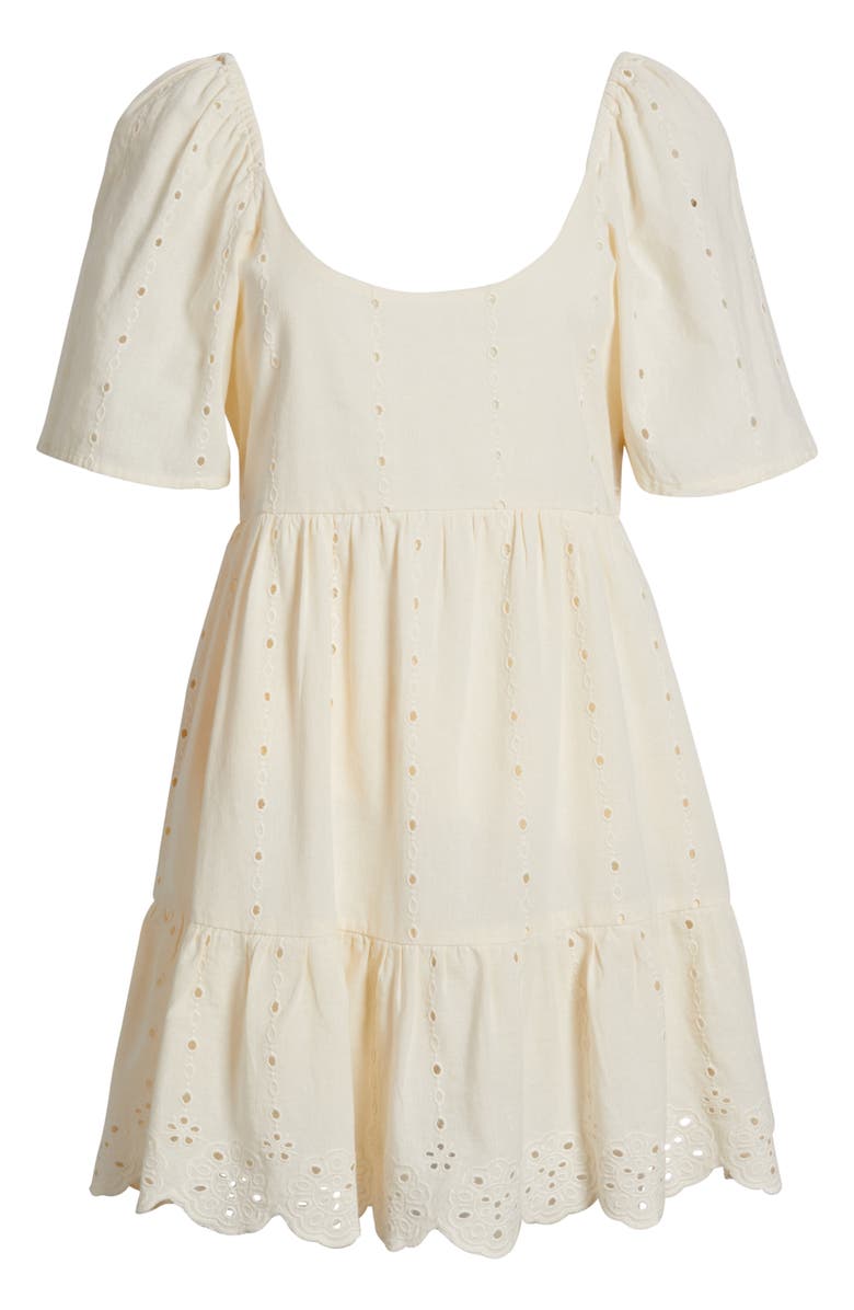 Rip Curl San Carlos La Joya Embroidered Cotton & Linen Minidress, Main, color, 