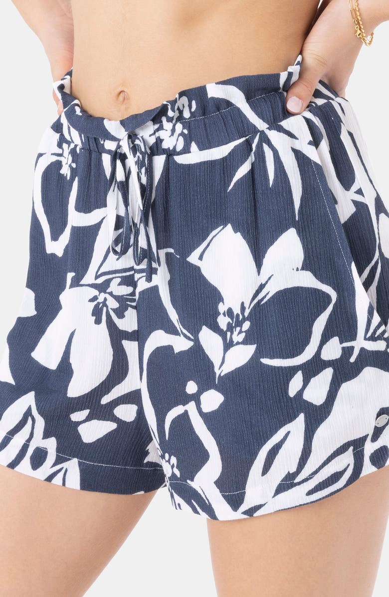 Roxy Oceanside Stoke Paperbag Cover-Up Shorts, Alternate, color, Mood Indigo