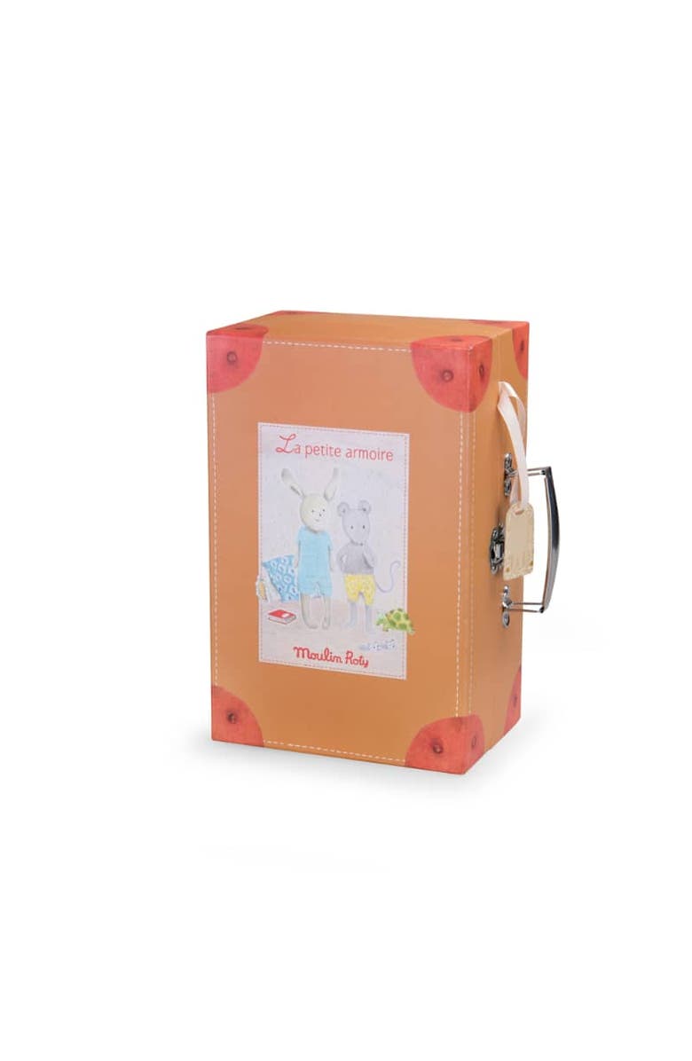 Moulin Roty Suitcase Rabbit & Mouse Wardrobe - Stuffed Toy, Alternate, color, Orange