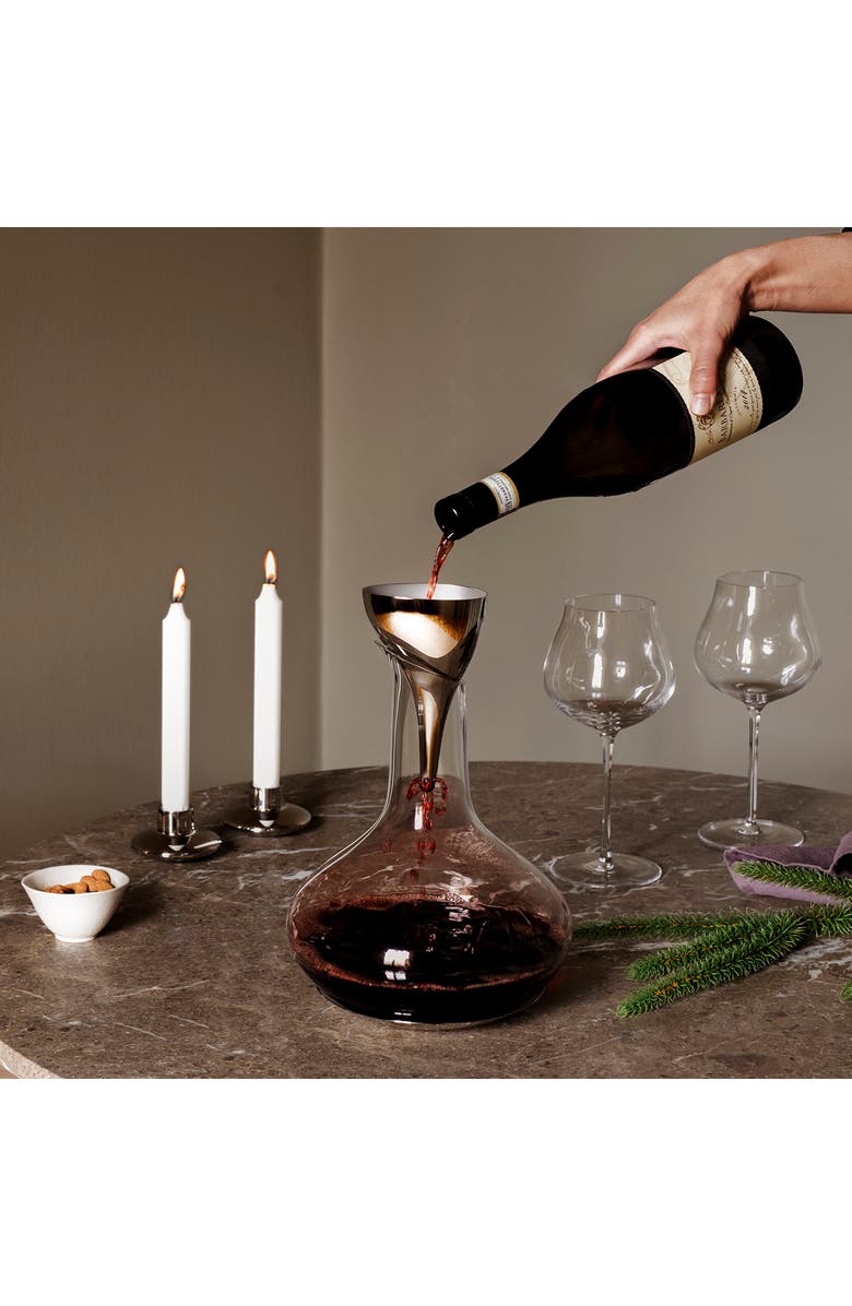 Georg Jensen Sky Wine Aerating Funnel, Alternate, color, Silver