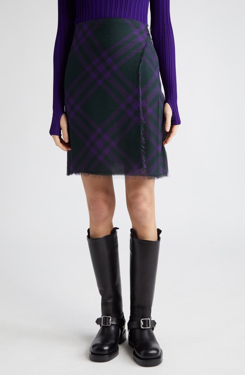 Burberry Check Pleated Kilt Skirt, Main, color,