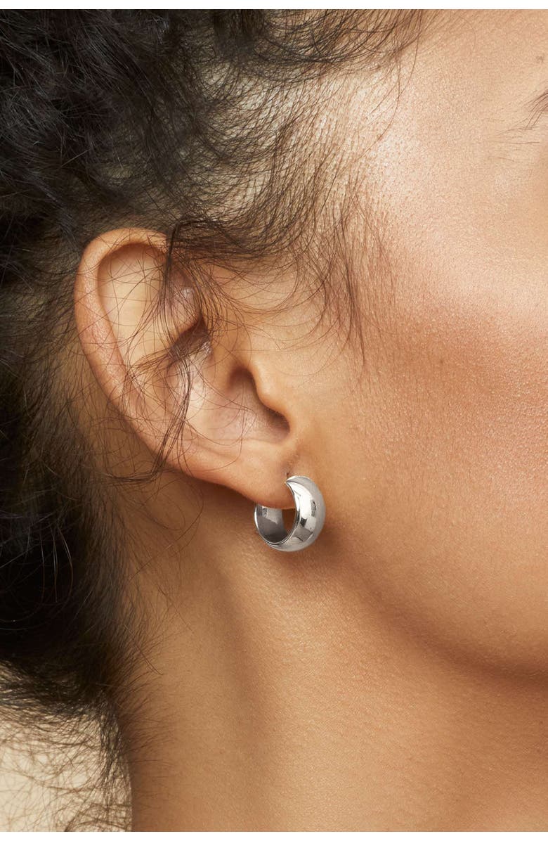 Oradina 14K Gold High Society Hoops Earrings, Alternate, color, White Gold