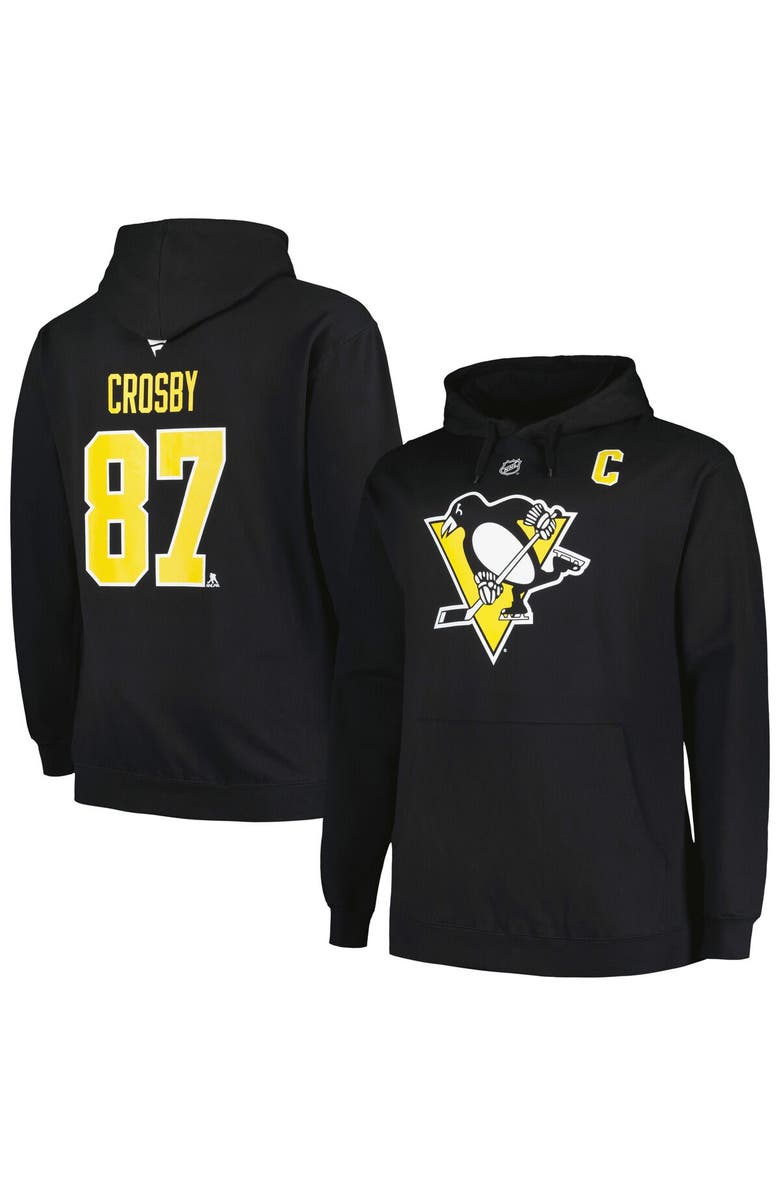 PROFILE Men's Profile Sidney Crosby Black Pittsburgh Penguins Big & Tall Name & Number Pullover Hoodie, Main, color, Black