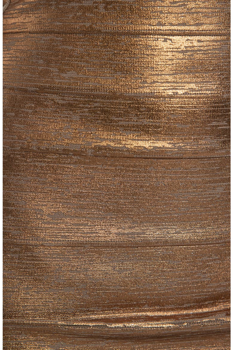 Lace Up Metallic Minidress, Alternate, color, BRONZE